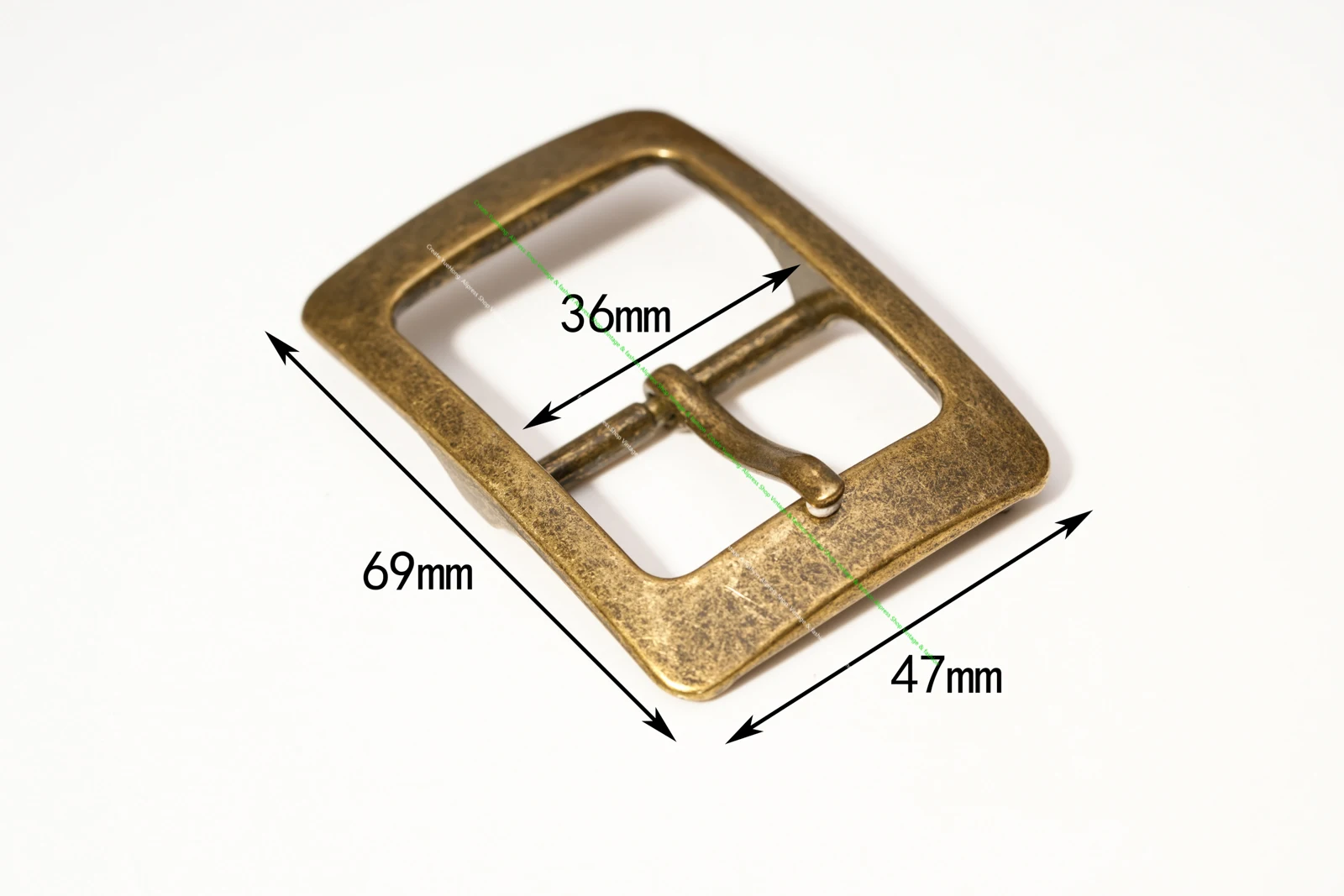 Quality Antique Solid Brass Zinc Alloy Men's Single-Prong Rectangular Leathercraft Handcraft Hardware 40Mm