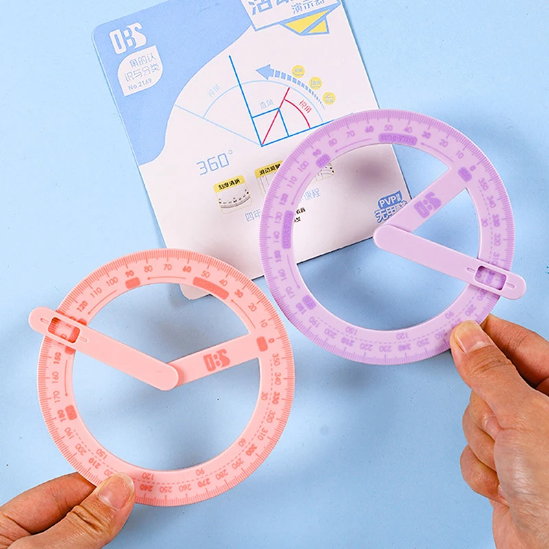 

360-degree Activity Angle Protractor Drawing Tool School Office Right Angle Sharp Angle Painting Angle Stationery