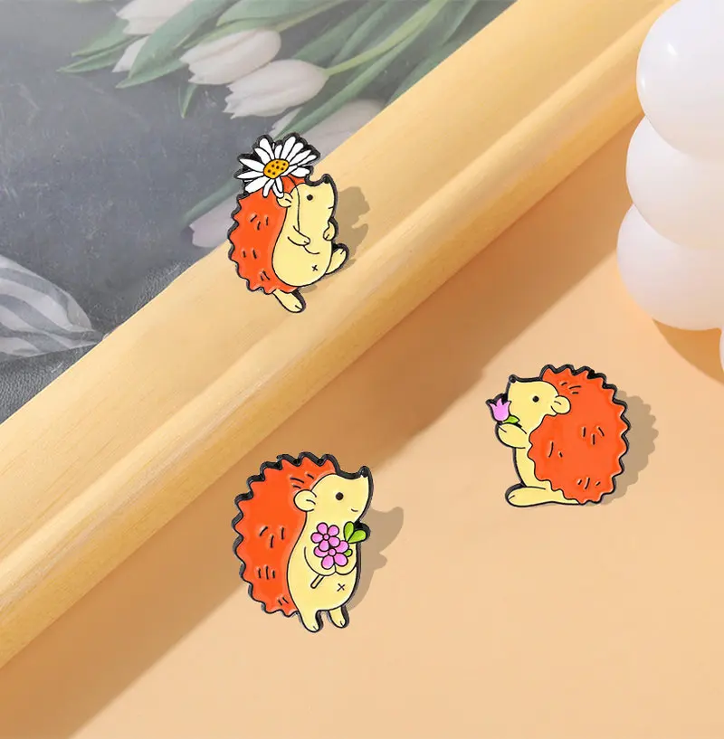 Enamel Pins Custom Music Brooch Lapel Badge Bag Cartoon Animal Jewelry Gift for Kids Friends Hedgehog Musician Audience