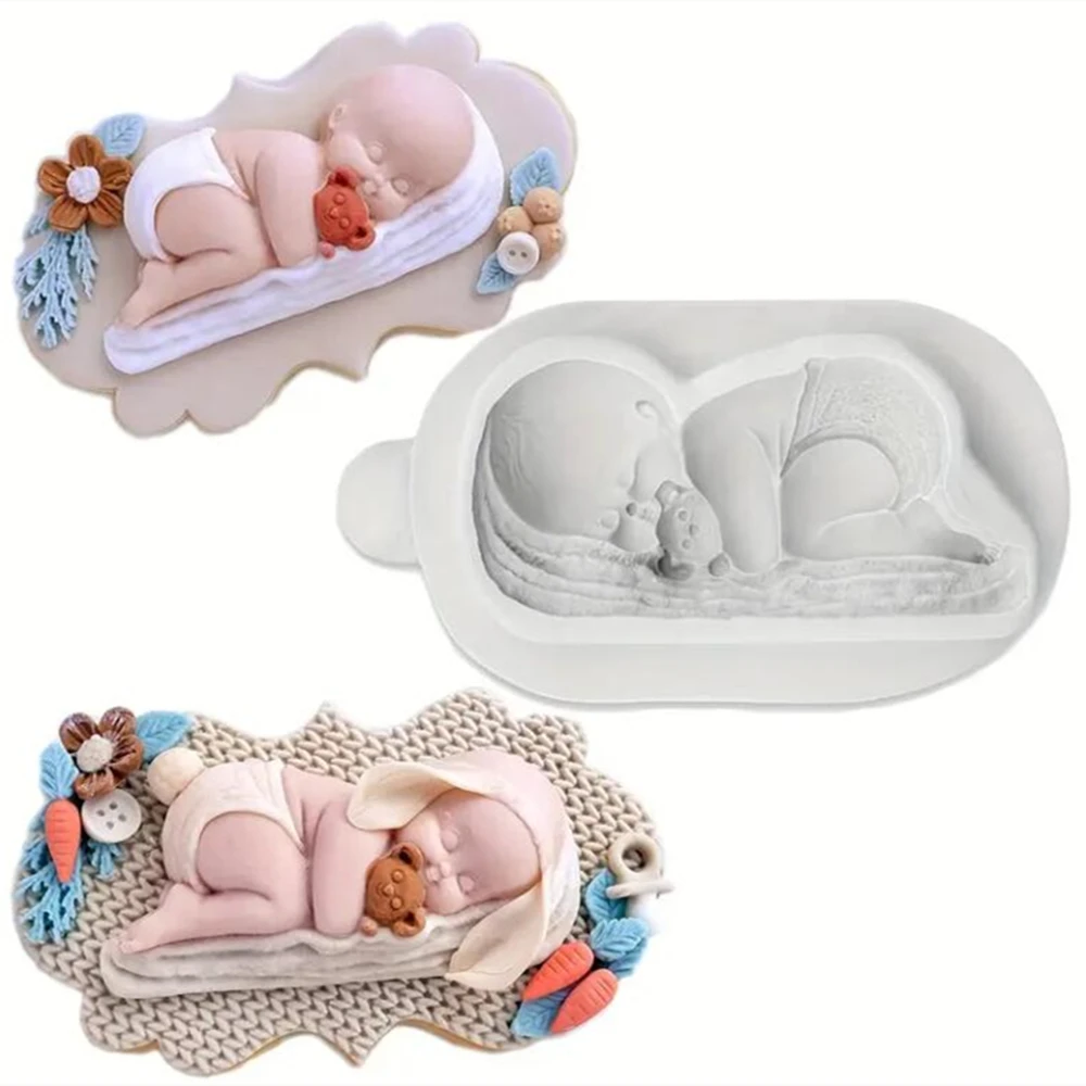 DIY Mold Sleep Baby Candy Making Mold Baby Birthday Party Cake Decoration Tool