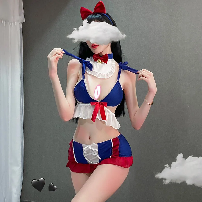 

Сексуальное эротическое нижнее белье, косплей, Kostuum Babydoll Kawaii Kant Top, Slipje verleроликовое белье Voor Vrouwen