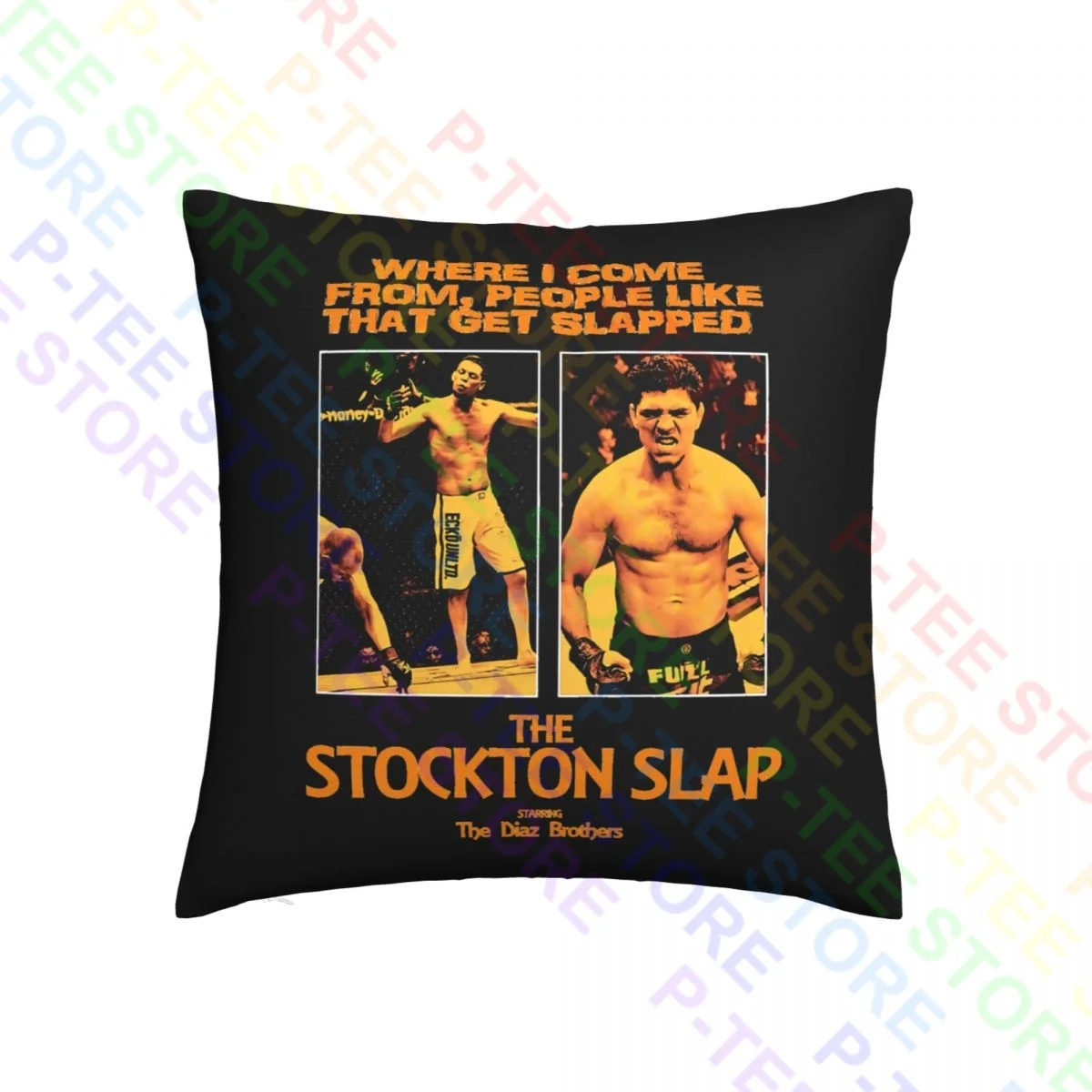 Square Nick Diaz, Nate Diaz - The Stockton Slap 26 Throw Pillow Cover Pillowcase Creative Thickened Cushion Cover