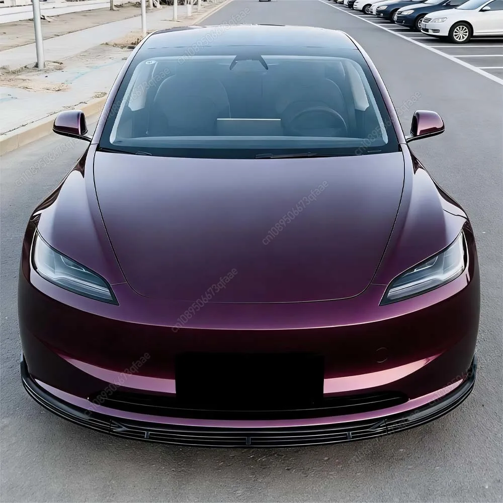 

For Tesla Model 3 Highland 2024-2025 ABS Glossy Black / Carbon Look Body Kits Splitter Diffusers Front Bumper Lip Spoiler Tuning