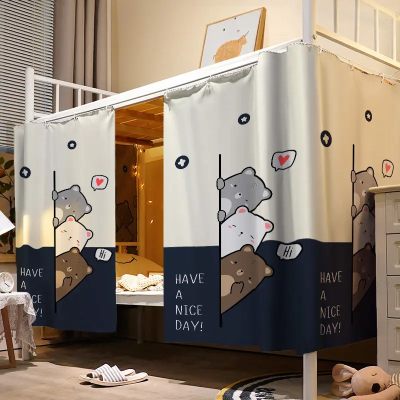 VIKAMA Dormitory Bunk Bed Curtain Blackout Privacy for Twin XL Loft Upper Lower Bed Desk Surround College Dorm
