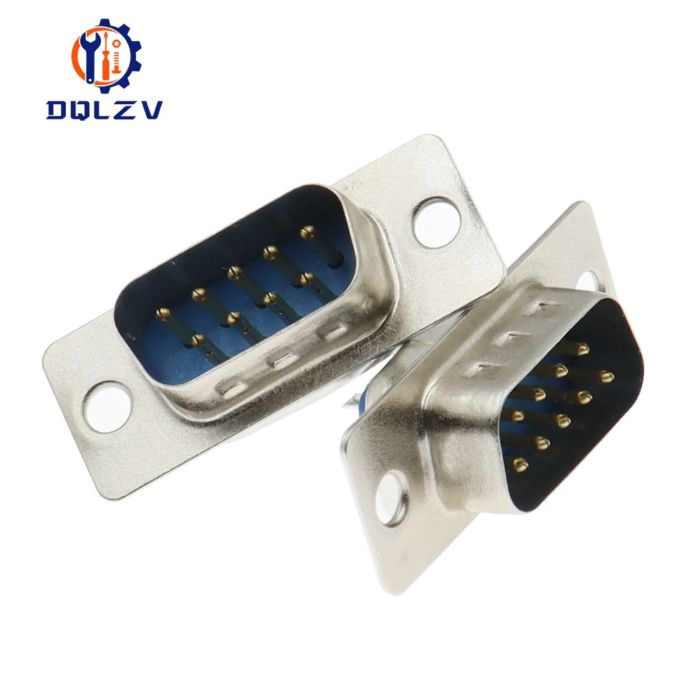 5/10PCS DB9 Adapter Connector Core RS232 Serial COM Plug Connectors Hole/Pin Female Male Port Socket DP9 Plastic Case