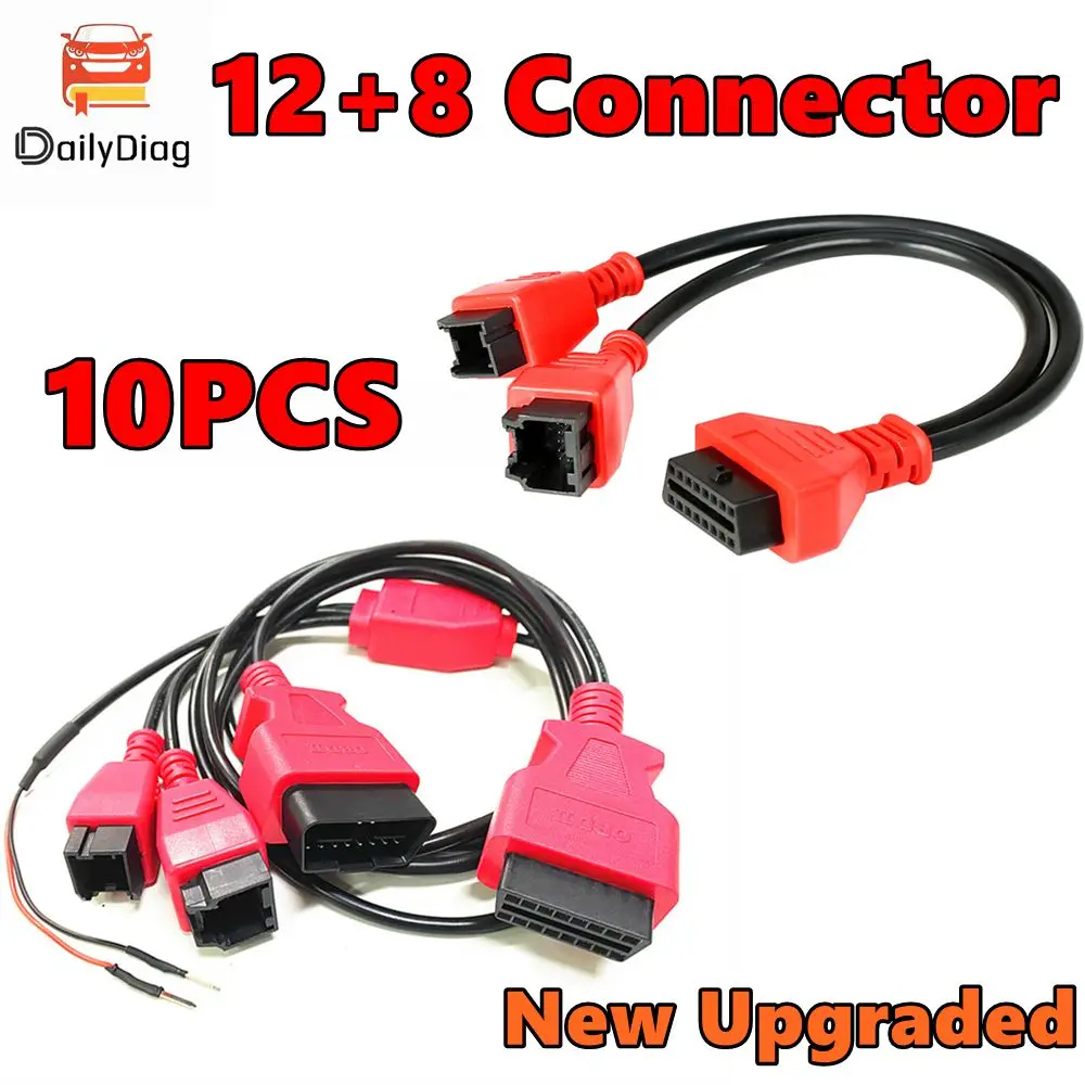 10pcs Newest 12+8 Connector/Upgraded Multi-connecto Cable for Chrysler connector works for LAUNCH X431/OBDSTAR/Autel Maxisys