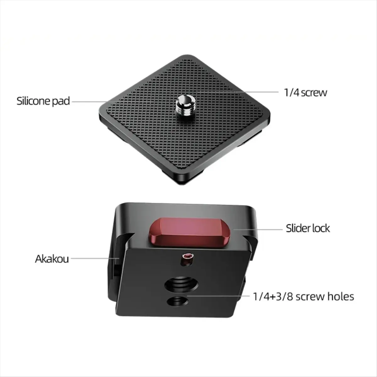 ABJA Claw Quick Releae Plate Mount 1/4inch Tripod Base Mount Gimbal Quick Switch System for DSLR Camera Accessories