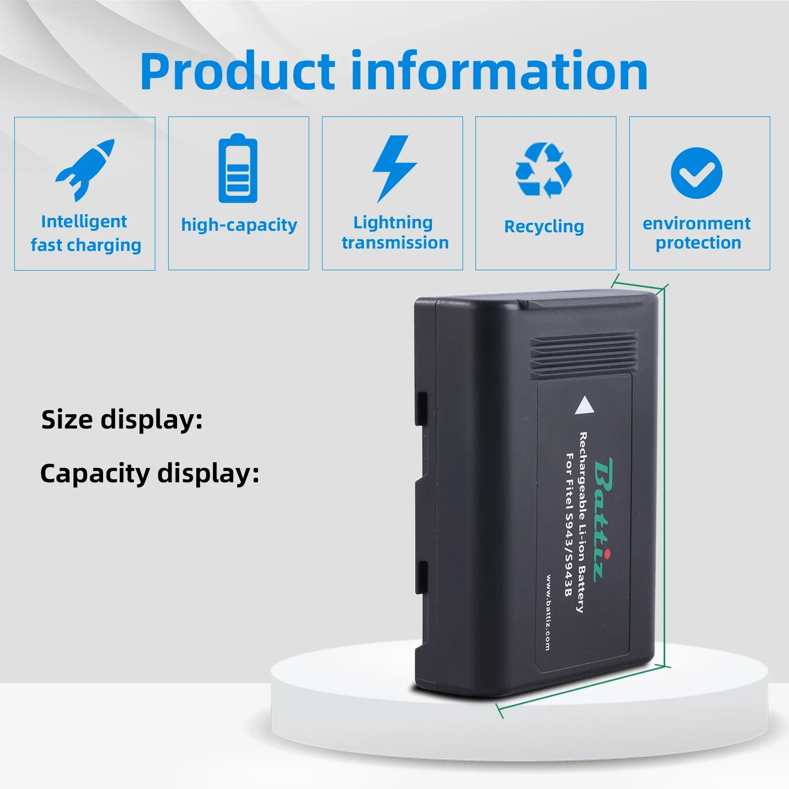 Batería de repuesto Skonppu 3.3Ah S943 S943B compatible con Furukawa Fitel S121A S121M4 S122A S122C 11.1V