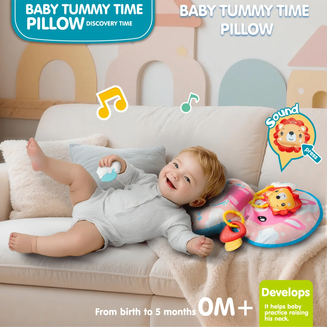 Toddler Crawling Toy - Tummy Support Pillow - Baby Crawling Mat - Multifunctional Baby Crawling Mat with Rattle Toy