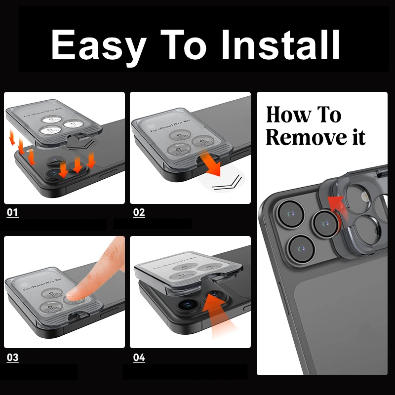 1-3Sets AR Camera Lens Cap For iPhone 17 Pro Max 17Air 17PM Easy Install Clear Bubble Free Protector 9H Glass Film For iPhone17