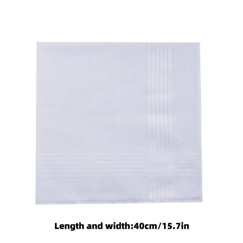 6/12 個メンズピュアホワイトハンカチ女性用無地ハンカチピュアコットンハンカチフラップポケットパンツスカーフ