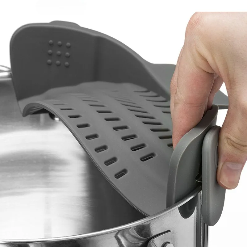 Adjustable Silicone Pot Strainer Clip On Strainer For Pots Pans Bowls Kitchen Cooking Utensil Food Strainer