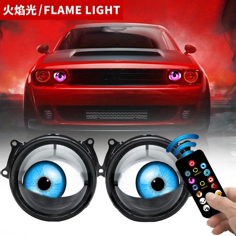 

Светодиодный декоративный светильник «Глаз дьявола», 3-дюймовый объектив, двухпроектор, один с двумя 14 режимами, регулируемый индивидуальный регулируемый угол для автомобилей