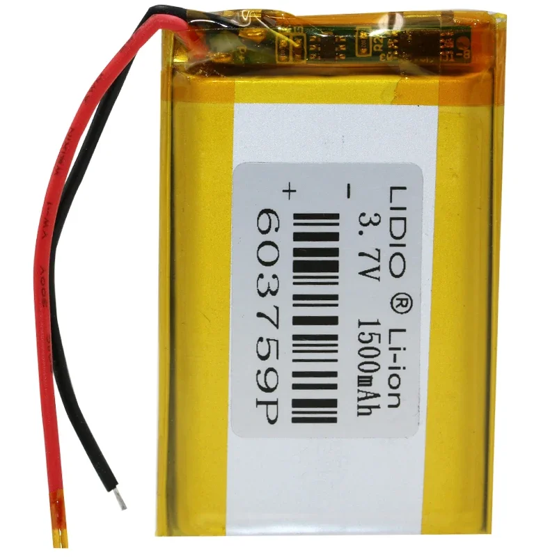 3,7 V 1500 mAh Polymer-Lithium-Batterie 603759   MP3/4 GPS-Navigationsfahrzeugrekorder