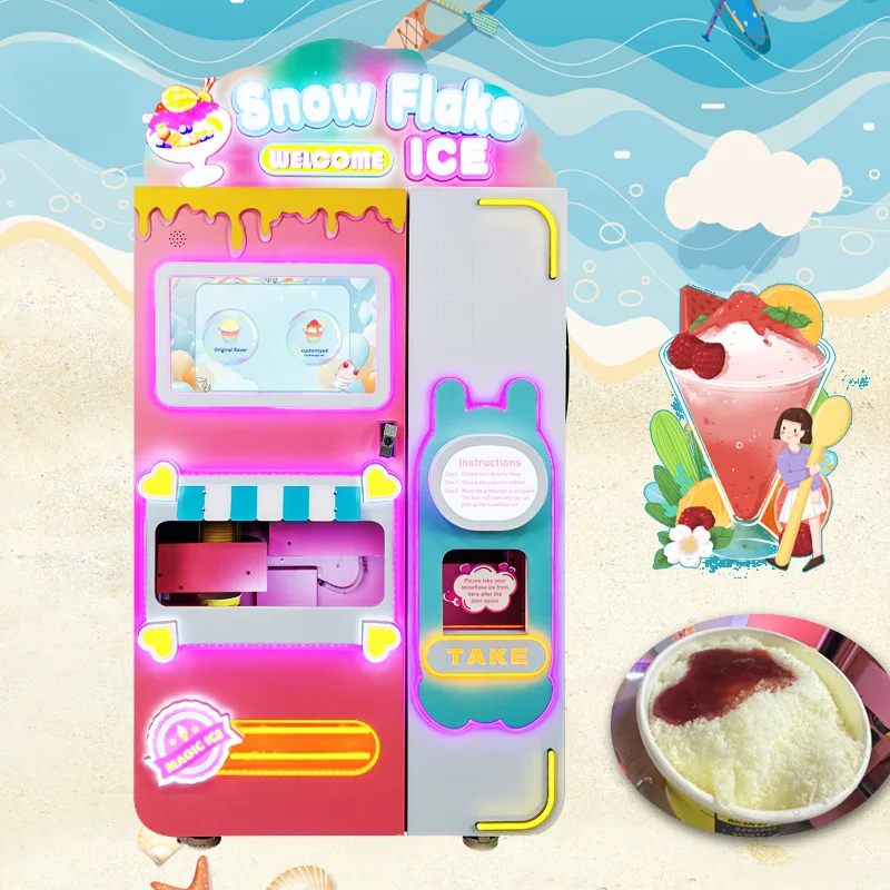 

Intelligent Sleep Power Saving Snowflake Making Machine Automatic Soft Ice Cream Vending Machine Snowflake Ice Smoothies Maker