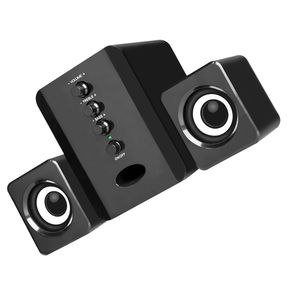 

1 комплект мини-динамиков с высококачественным звуком, чистым звучанием, USB-подключением, для настольных компьютеров и телефонов, портативная компактная колонка, профессиональная.