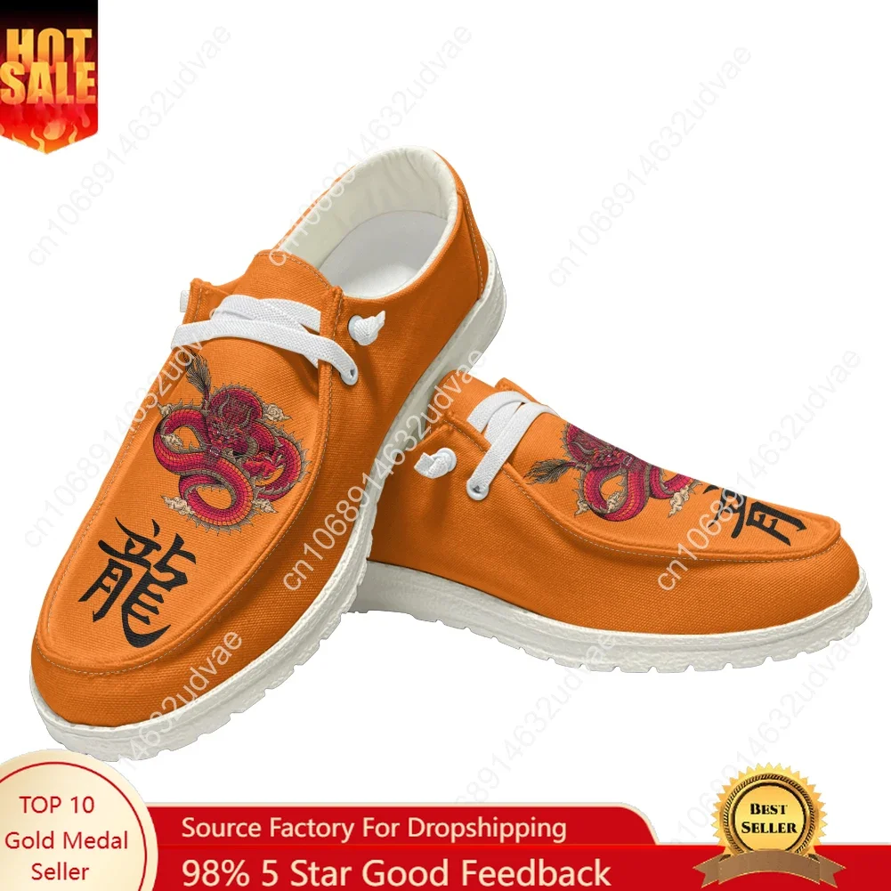 

Повседневная обувь с китайским драконом, мужская и женская обувь на плоской подошве, дышащая домашняя и уличная легкая обувь, пара обуви на заказ