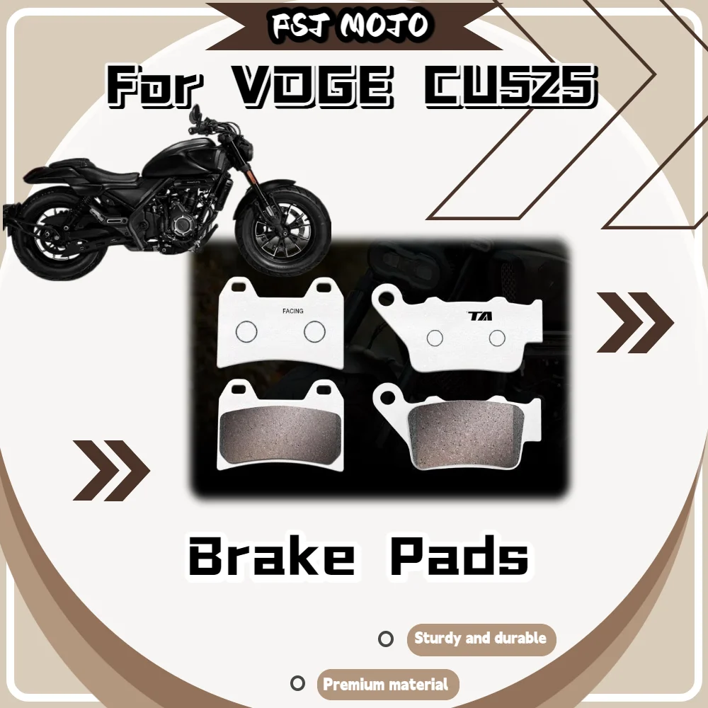 For VOGE CU525 Carbon‑Copper Based Brake Pads Consistent Braking Performance Low‑Dust Mod Accessories