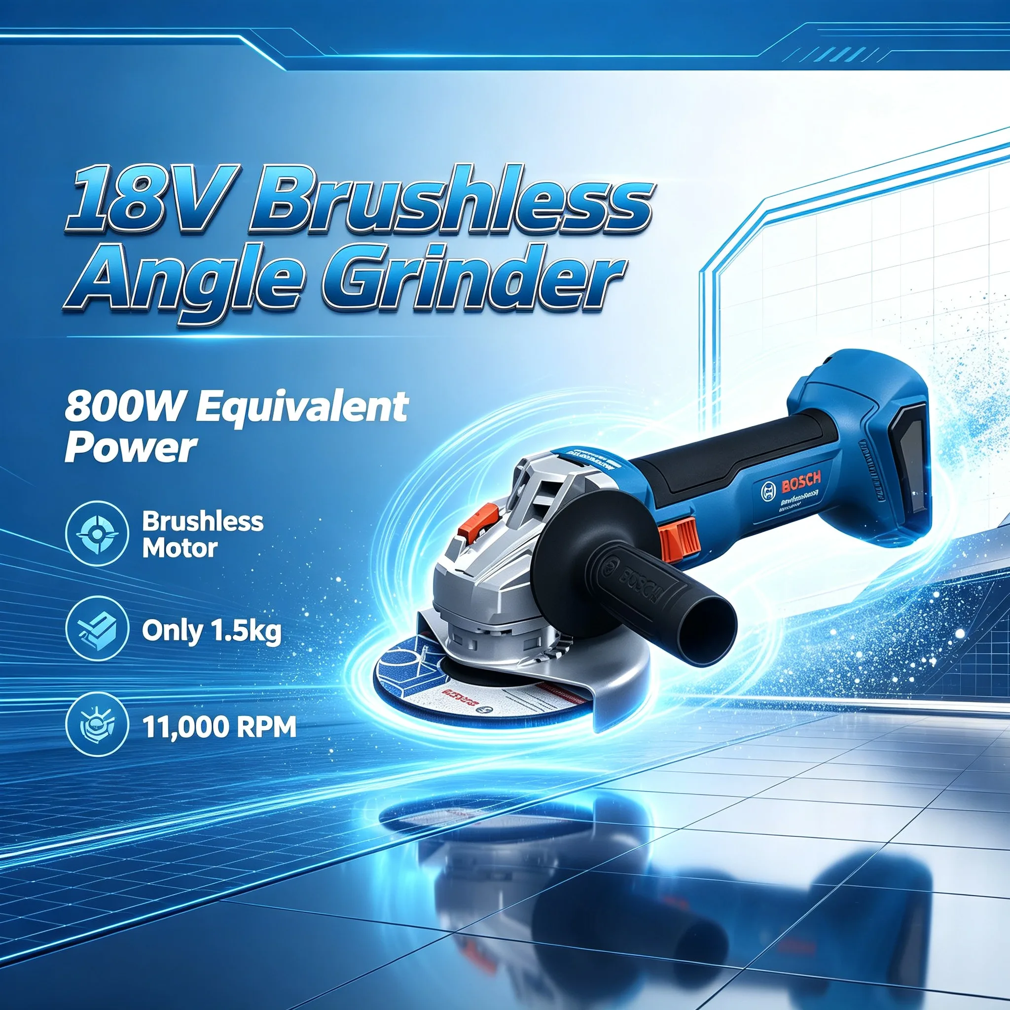 Bosch GWS 18V-8 Professional 18V Cordless Angle Grinder M10 100mm Brushless Cutting Machine 11,000 rpm Power Tools