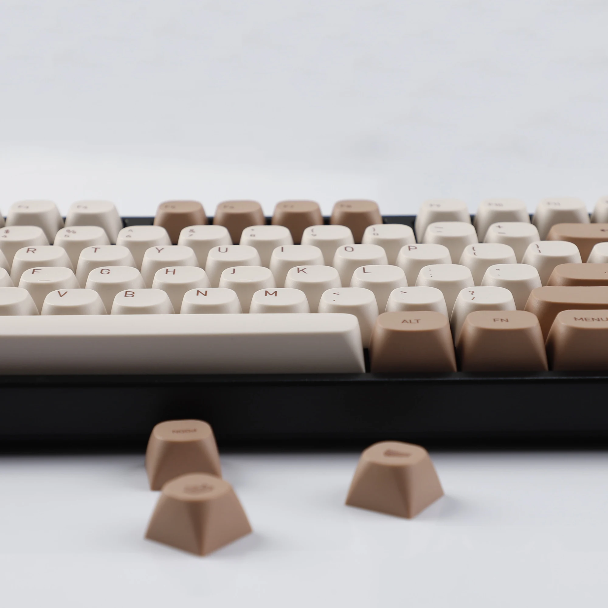 YMDK 119 مفتاح Tiramisu موضوع أغطية المفاتيح لطيف عشاق كعكة صغيرة نمط PBT صبغ Sub MA الملف الشخصي Keycap للوحة المفاتيح الميكانيكية MX