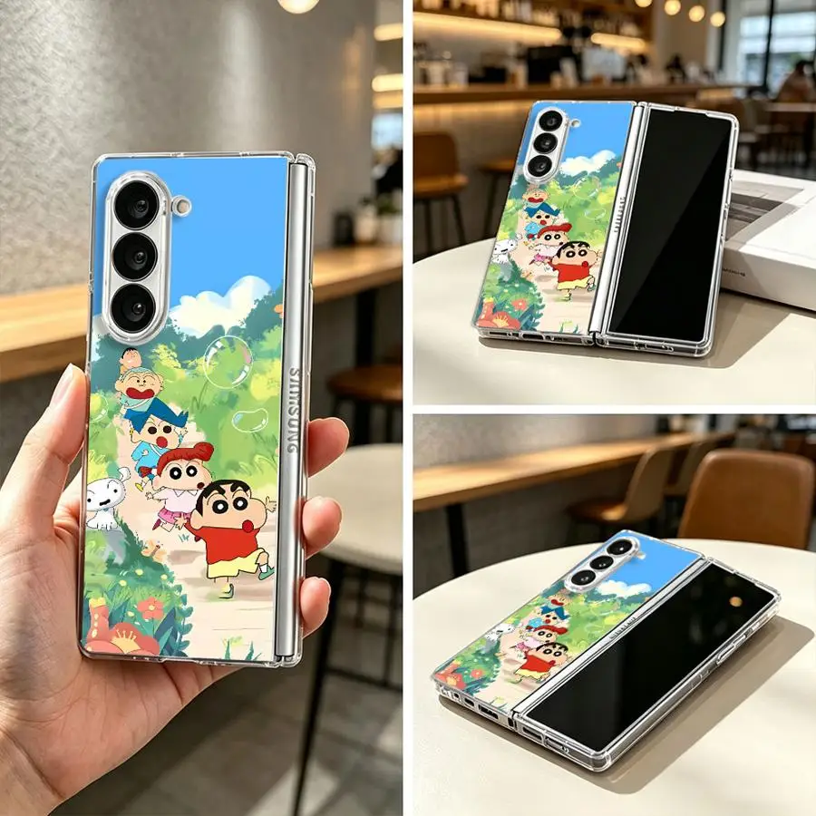Friend Shin-Chans Case for Samsung Galaxy Z Fold 8 Ultra ZFold4 ZFold7 ZFold5 ZFold6 ZFold3 Z Fold 7 6 5 4 3 Back Phone Cover