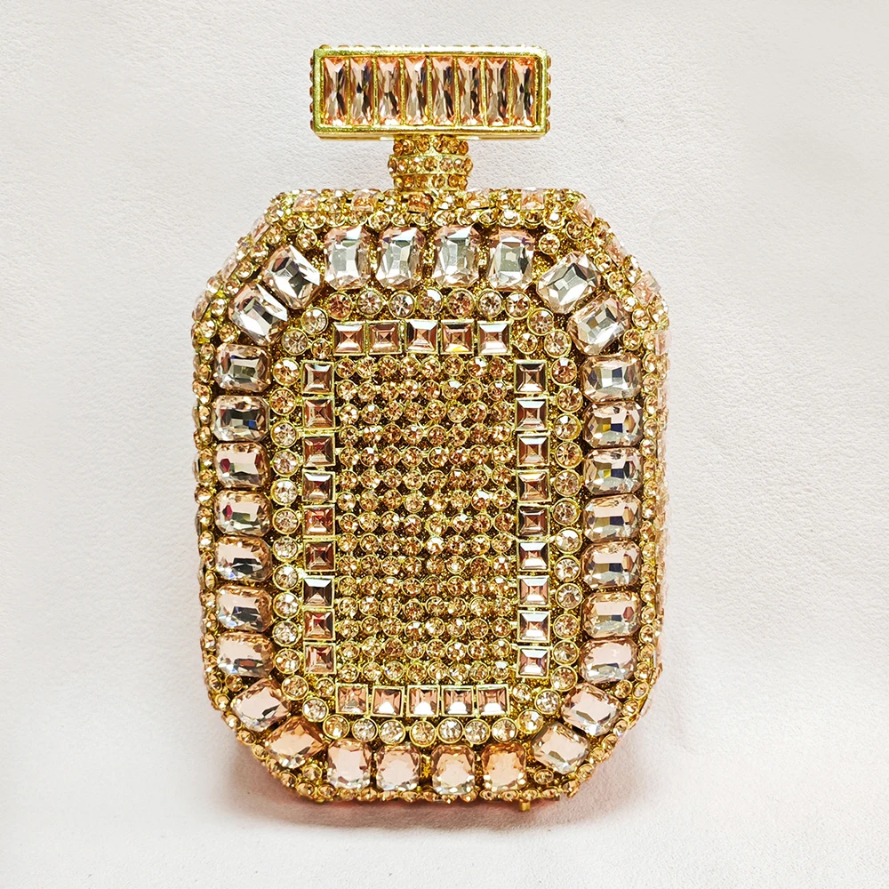 

Perfumn Bottle Purses Crystal Evening Bag 10 Colors Luxury Women Diamond Wedding Party Purses Women Rhinestone Prom Clutches