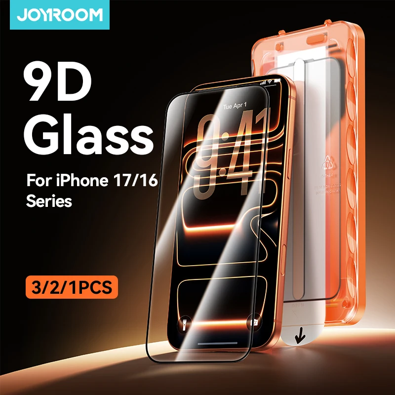 

Joyroom 3/2/1PCS Dust-free HD Glass For iPhone 17 16 Pro Max Screen Protector Full Screen Tempered Glass For iPhone 17 Pro Max