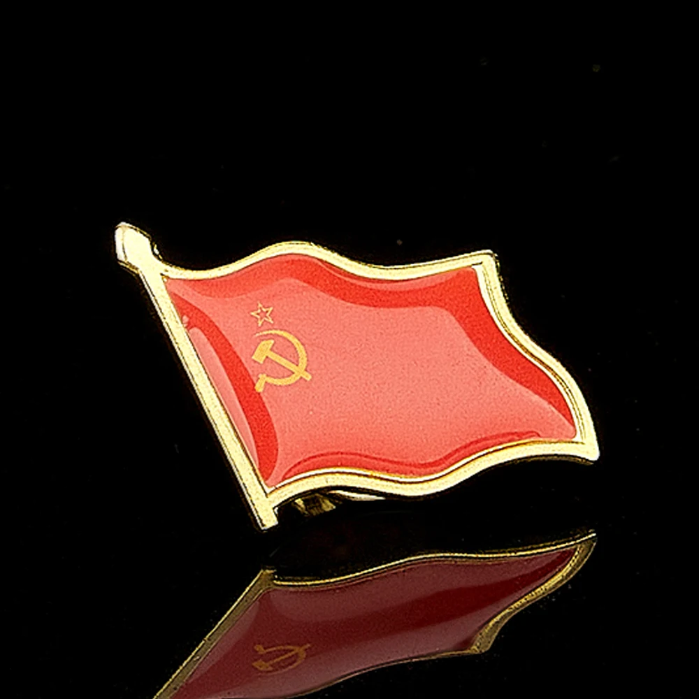 Union of Soviet Socialist Republic ZSRR National Color Flag Lapel Pin Solid Metal Country Badge Brooch Hat Cap Tie Safety Pins