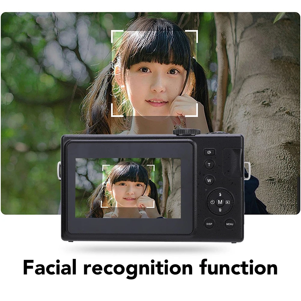 Câmera digital 48MP Vlogging Camera FHD 1080P Gravador de vídeo Zoom 16X para adolescentes adultos iniciantes