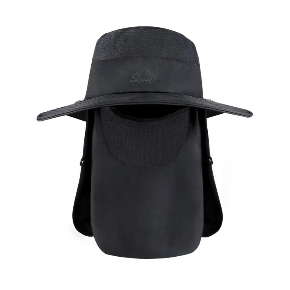 

UV Protection Summer Fisherman Cap Removable Neck Flap Waterproof Removable Visor Hat Quick Drying Face Neck Cover Bucket Hat