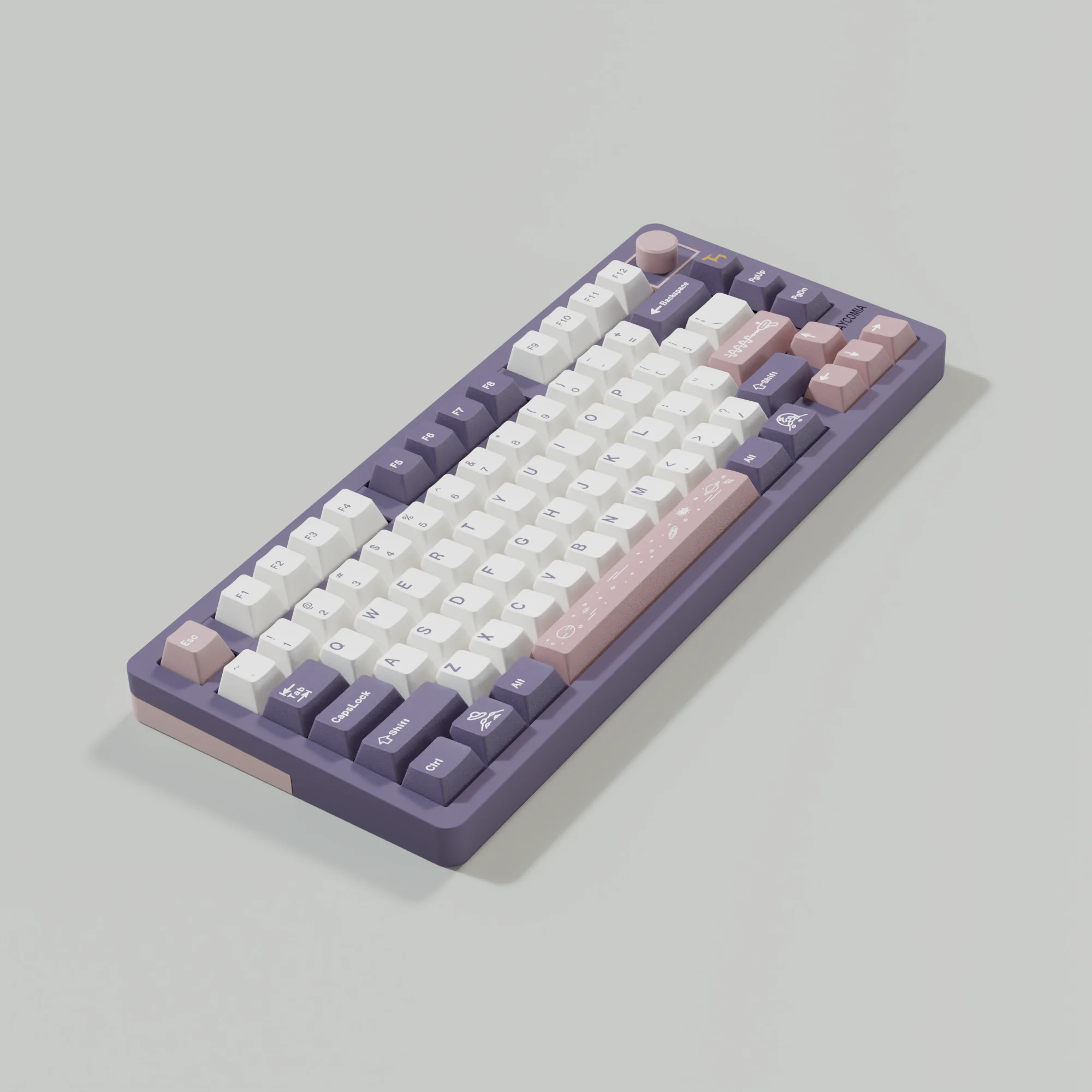 Imagem -02 - Cherry Purple Keycaps Grupo Pbt Alemão Espanhol Árabe Francês Coreano Tailandês Dye-sub Grande Conjunto Switches mx para Wooting Switch 75