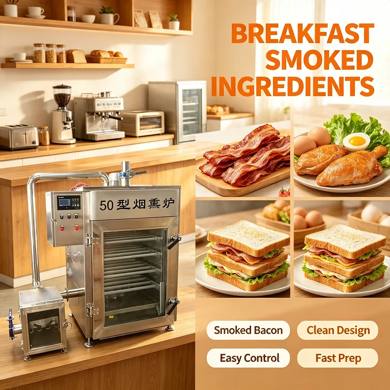 Commercial Electric Smoker Oven for Meat Fish Chicken Sausage Bacon Stainless Steel Machine with Forced Air Circulation