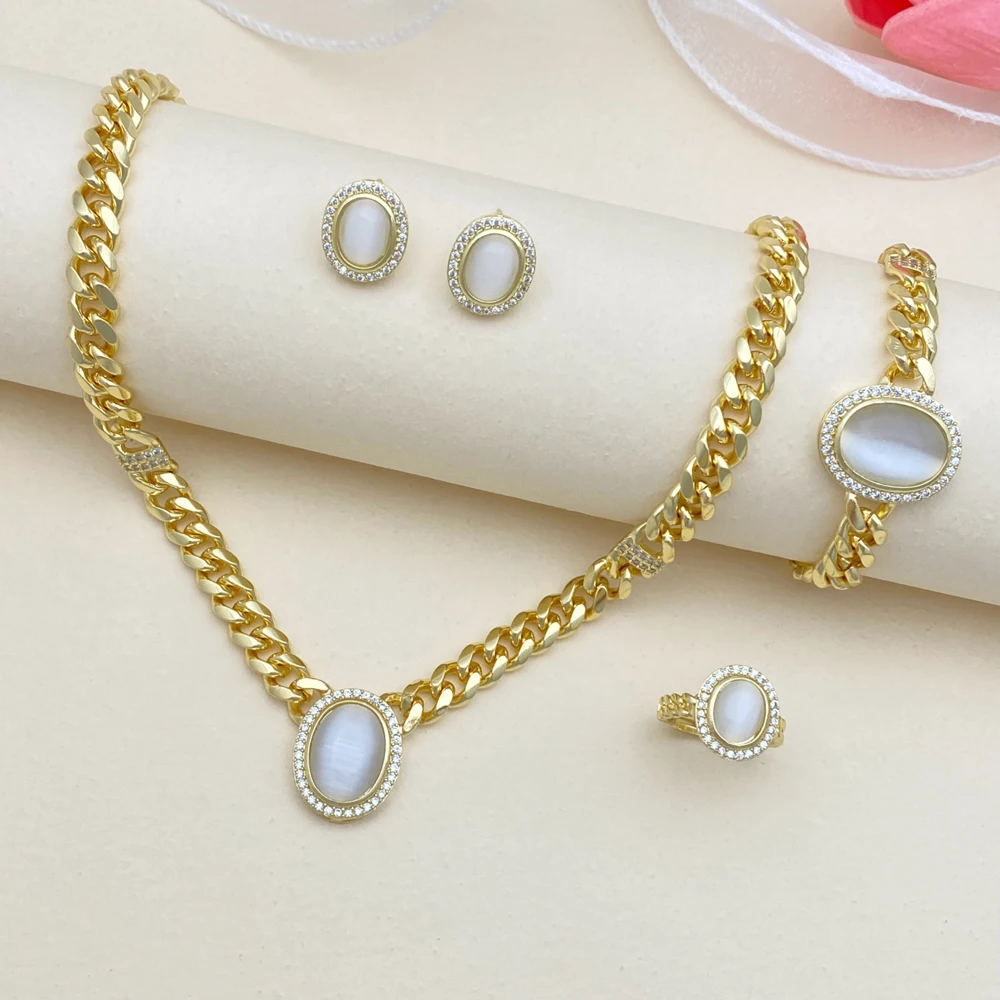 

Falair сверкающий опал и циркон медный комплект ювелирных изделий для женщин - идеальный подарок на выпускной, День святого Валентина, Рождественская годовщина