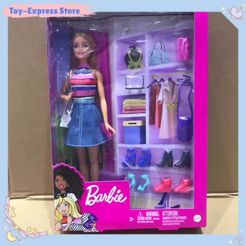 Barbie boneca fashionista playset para meninas estilos mutáveis sapatos moda acessórios de roupas brinquedo meninas crianças brinquedos presente aniversário
