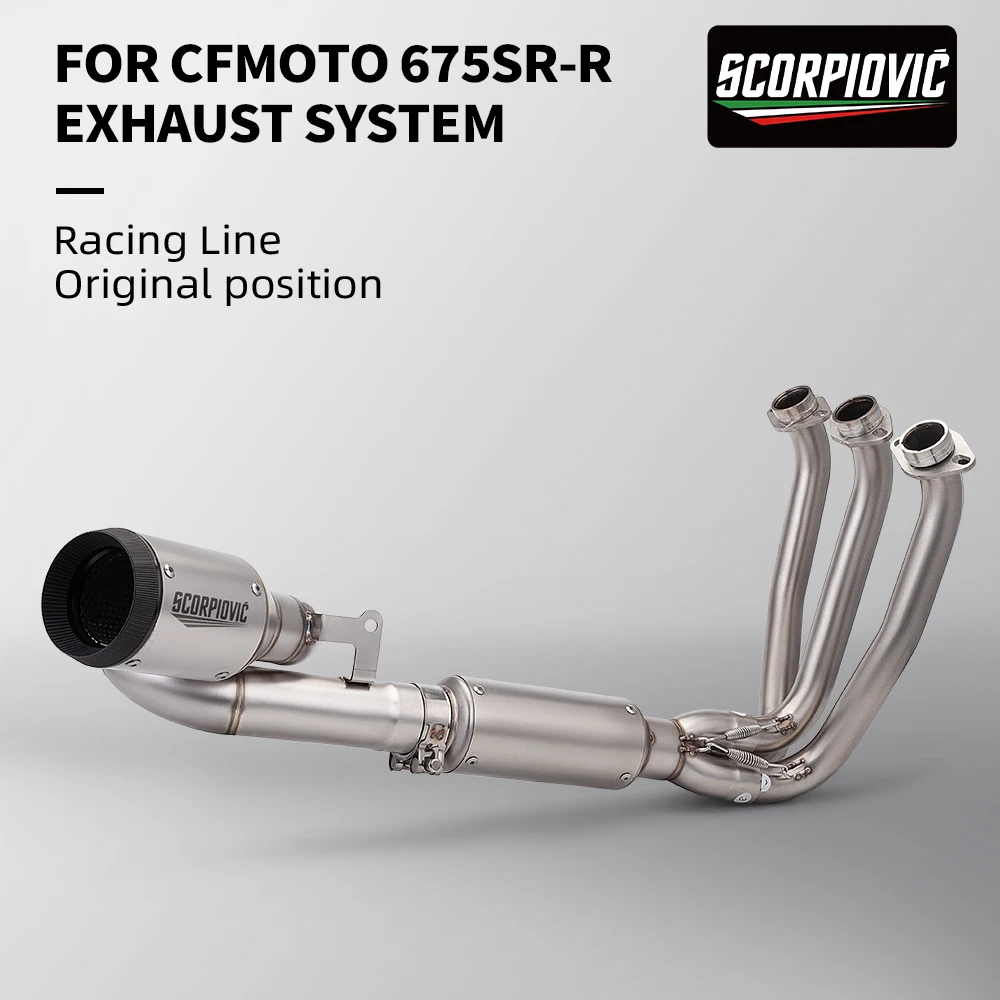 FOR CFMOTO 675SR-675SR CF675R Exhaust System Slip on Motorcycle Front Pipe Stainless Steel Tube Original Position Set of System