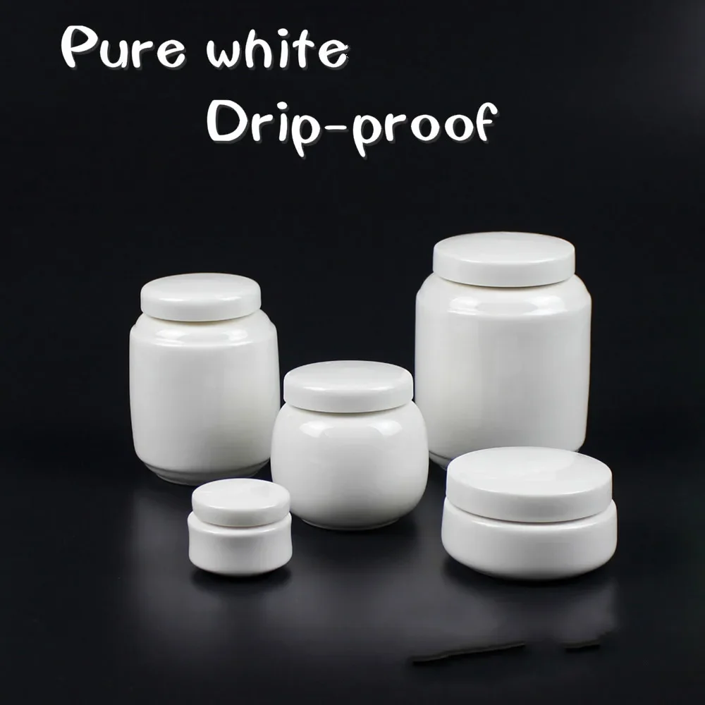 Pure White Porcelain Pot Sealed without Leaking, Cosmetic, Emulsion, Cosmetic, Emulsion, Cream, Powder, Powder, Sealed