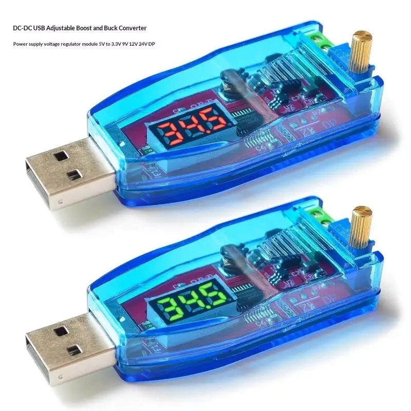 DC DC Boost Converter USB 5V Input Adjustable Power Module Output 1.0V-24V 3.3V 9V 12V 24V With Case Electronic Accessory