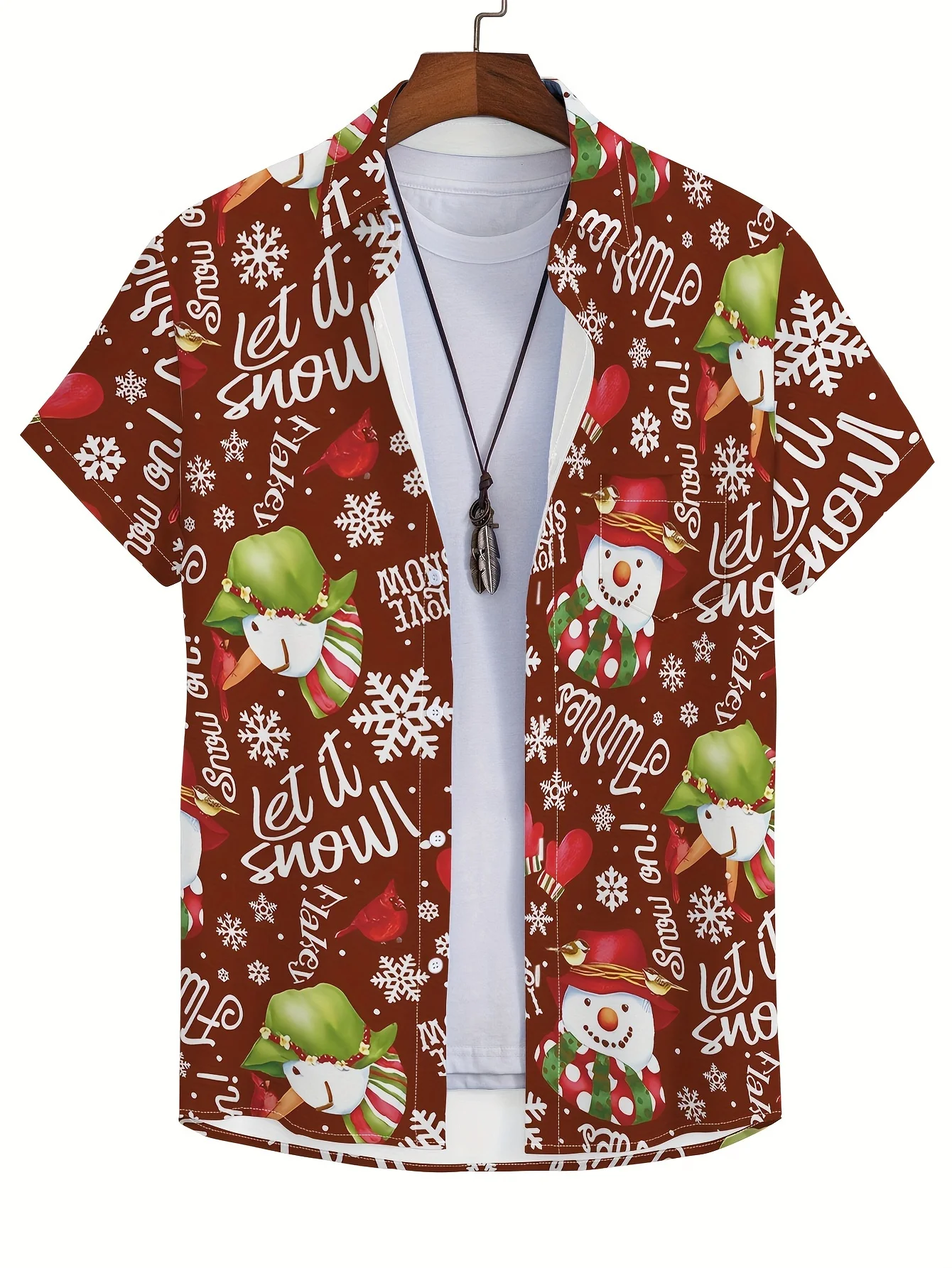 New Christmas Shirt Plus Size Santa Claus 3D Print Poacket shirts for Men Vintage Y2K Clothes Streetwear