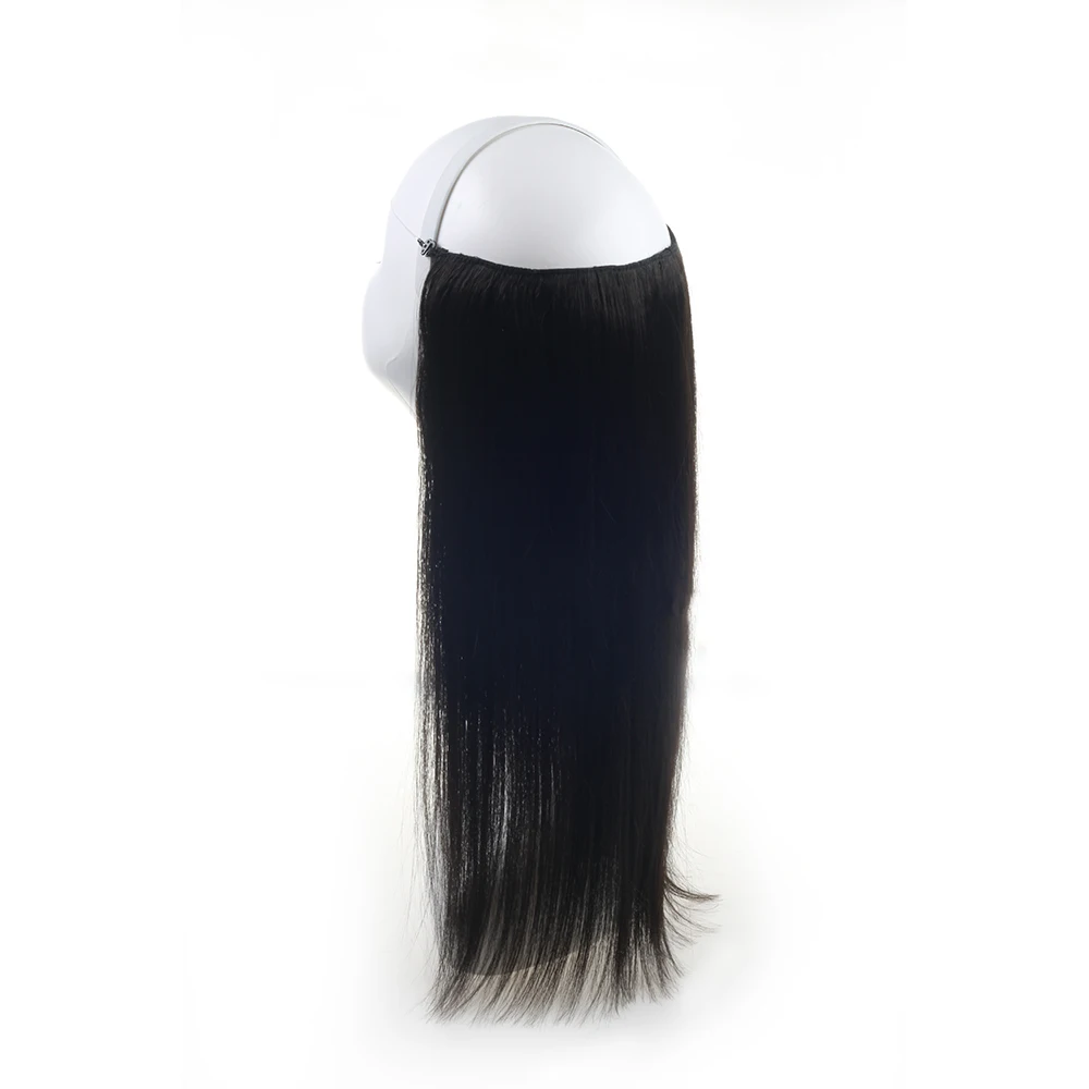 De Boa Qualidade Brazilian Halo Hair Extensões De Cabelo Em Linha Reta 14-22 polegada Remy Invisible Fish Line Extensões De Cabelo Humano com 4 Clips