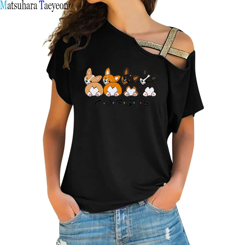 Women Clothes 2022 Summer Cartoon Dog Print Funny Graphic T Shirts Girls Cute Top Female T-Shirts Dog Lover Birthday Gift Tee