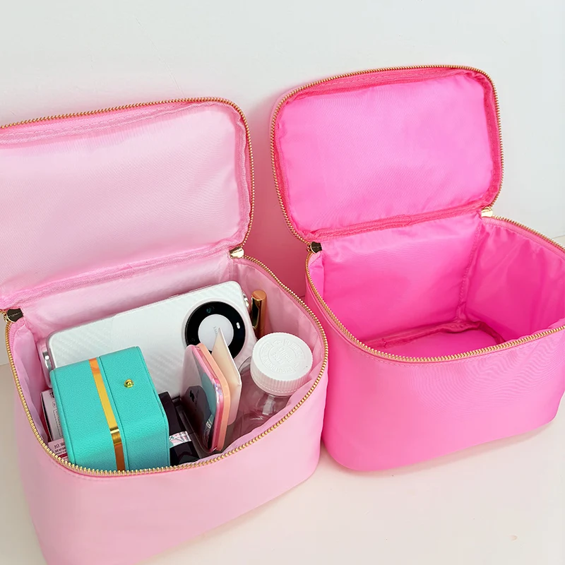 2025 New Nylon Waterproof Hand-Held Makeup Box, Travel Toiletry Bag, Large Capacity Makeup Bag, Mini Portable Travel Suitcase DI