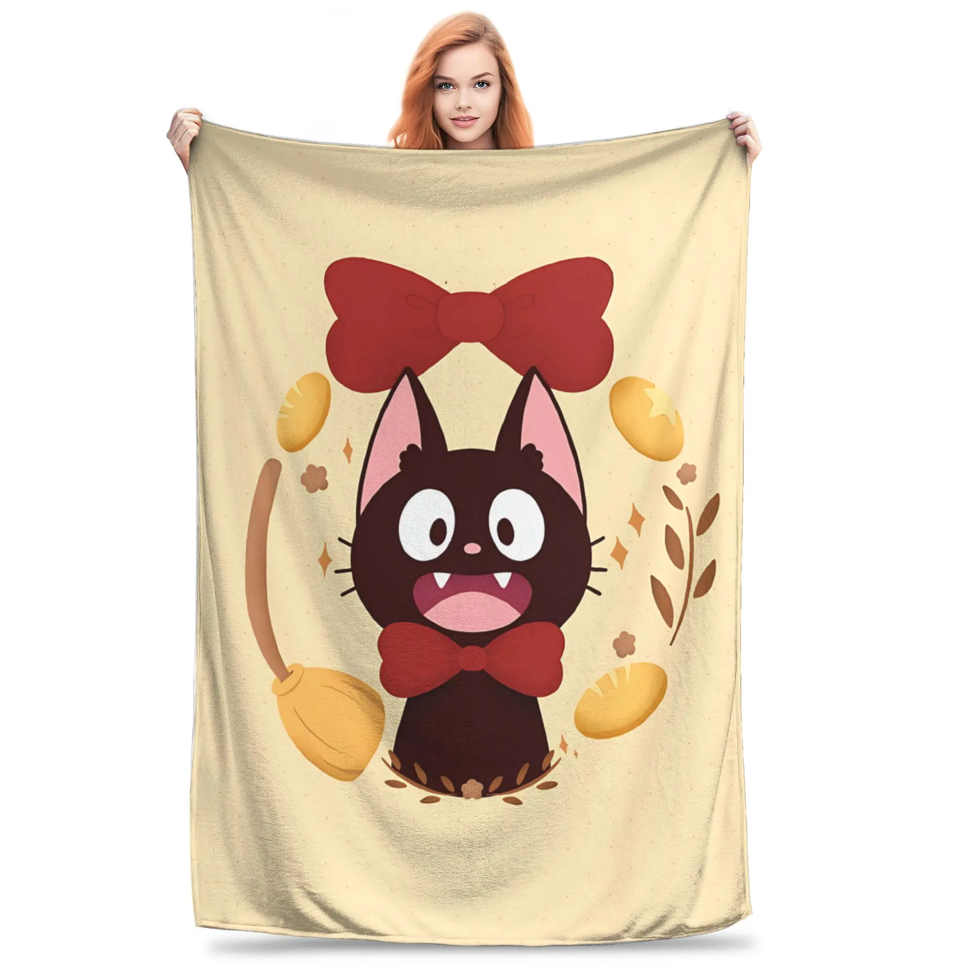 1PC home Cutecore Room Decor Anime Kiki’s Delivery Service Blanket Throw Blanket  Novelty Warm Blanket All Season