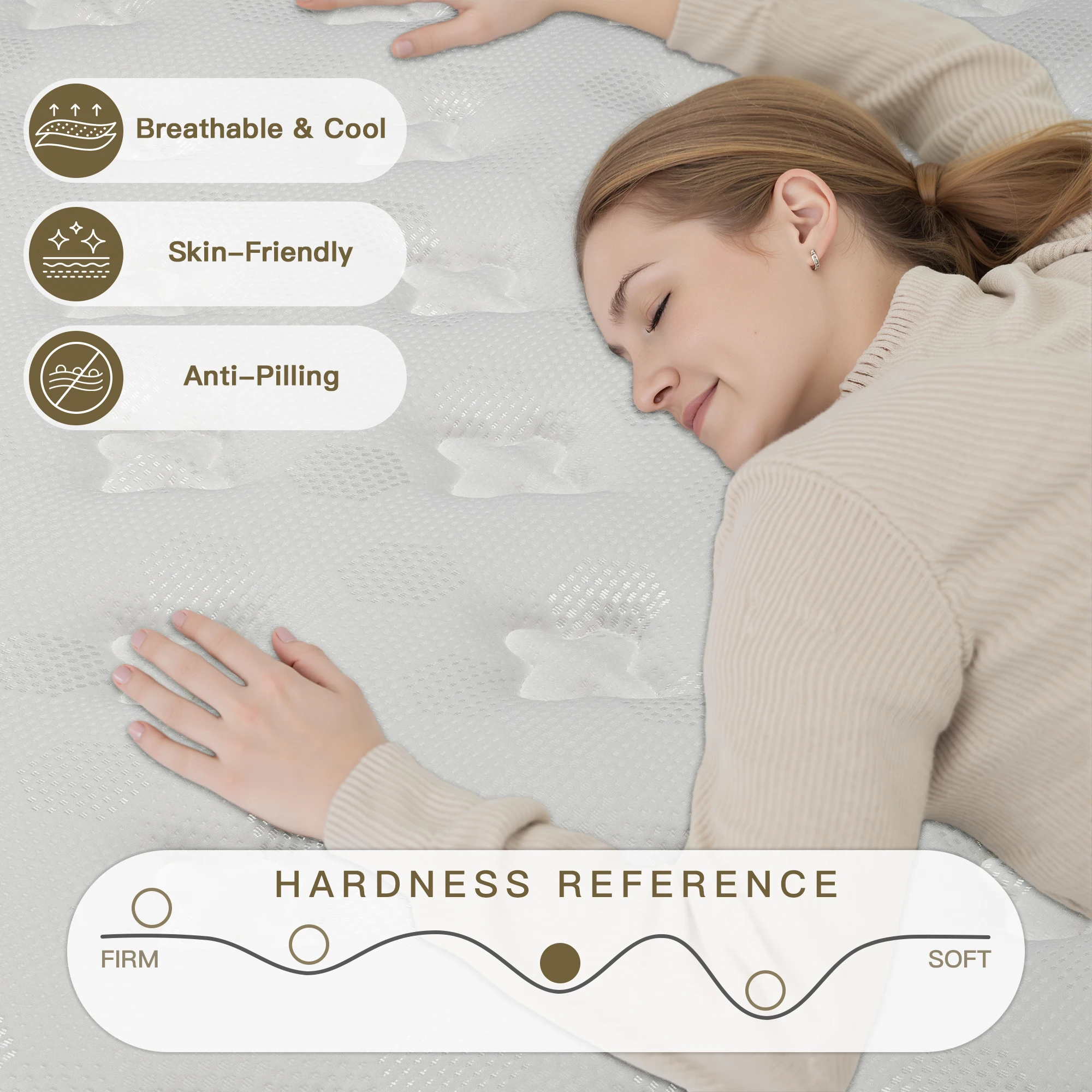 Twin 12Inch Mattress, Hybrid Memory Foam & Support Foam, Pressure Relieving, Lumbar and Shoulder Support, Mattress in a Box
