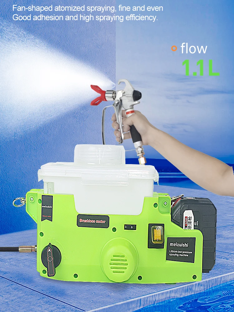 PT-21 Airless Paint Sprayer Machine with Lithium Battery High Power Small Portable Backpack Airless Spray Gun in Emulsion