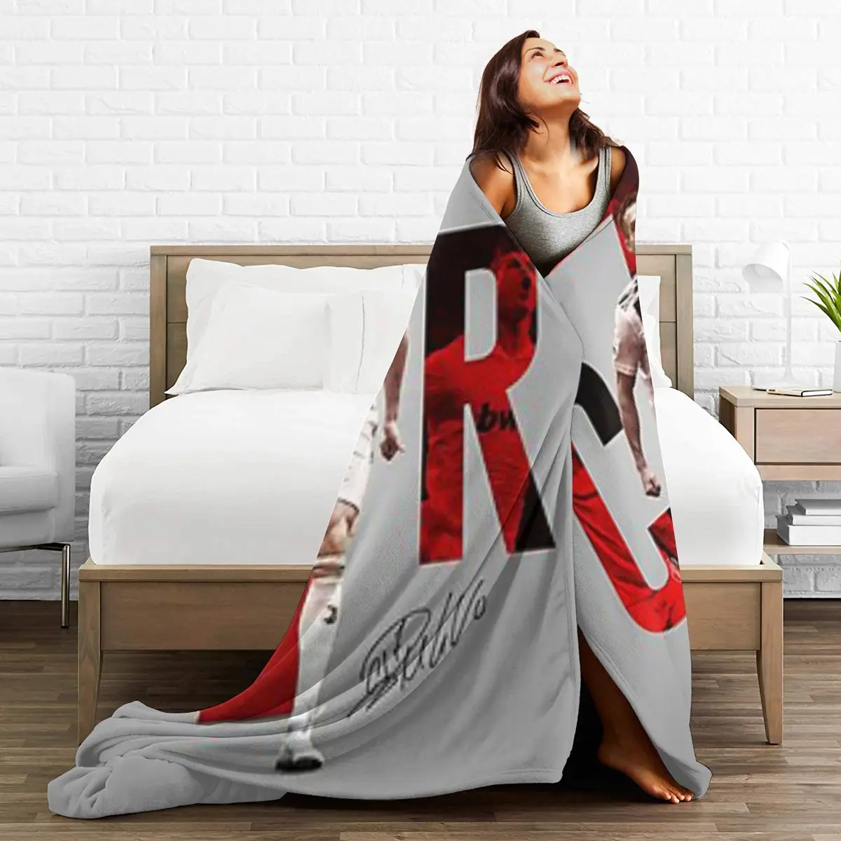 CR7 Cristiano Ronaldo Blankets Flannel Lightweight Sofa Throw Blankets For Home Bedroom Office Throws Bedspread Quilt