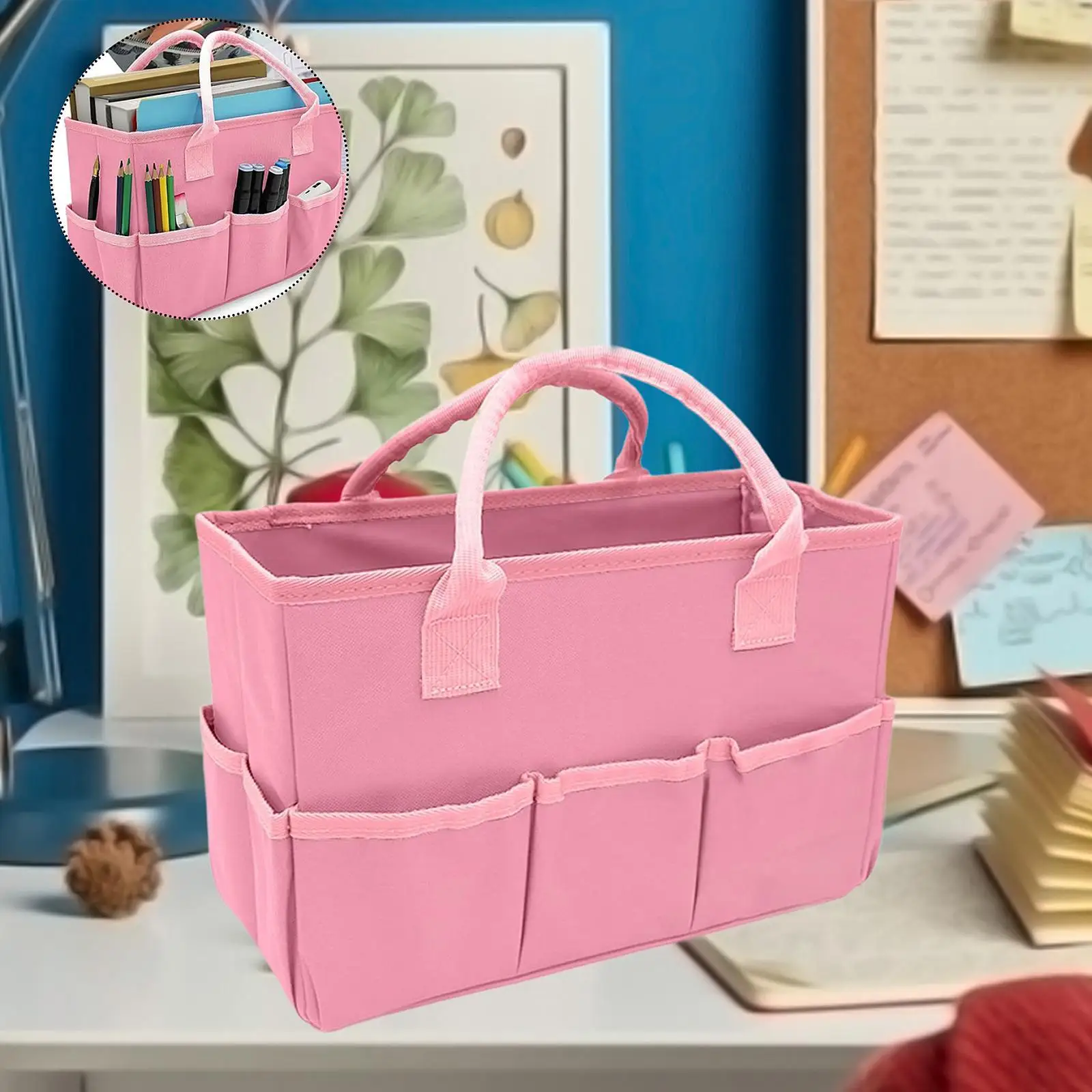 교사 도우미 토트백, 사무용품, 주머니 포함, 정리정돈 원예 정리함, 여행 여성 토트백, 공예 보관
