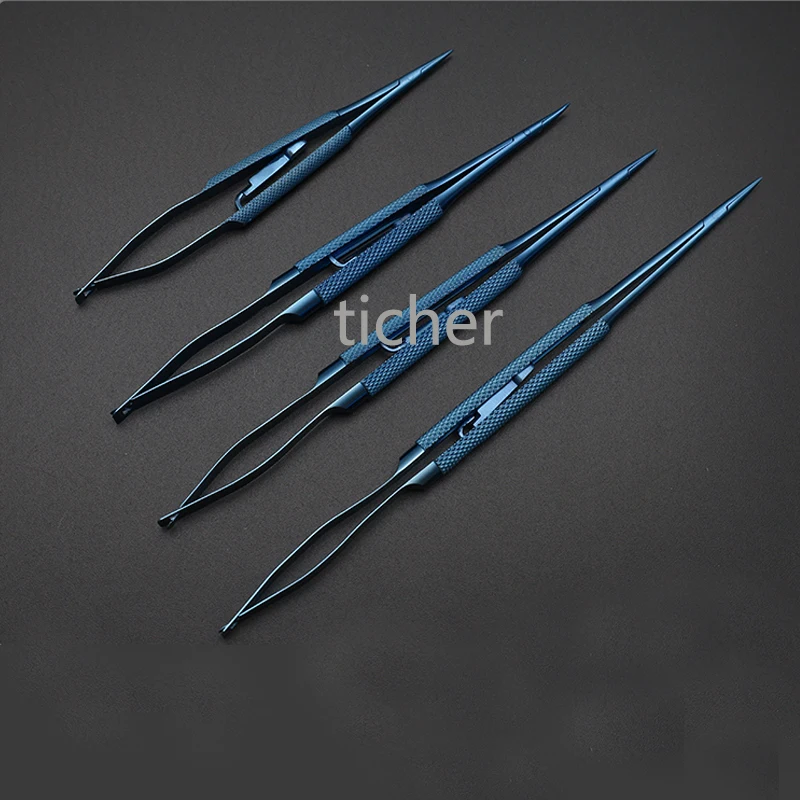 Castroviejo Needle Holders with lock Straight Curved Tip tweezer Clip forceps Titanium eyelid tools