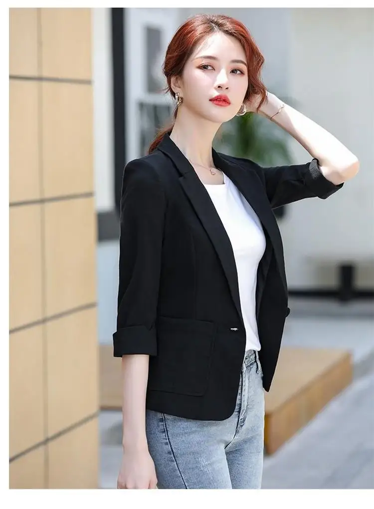 Blazer femme jambe droite costume ventre pétale Ulzzang Baggy jeune asymétrie bases impression avancé plus mince déesse Dopamine