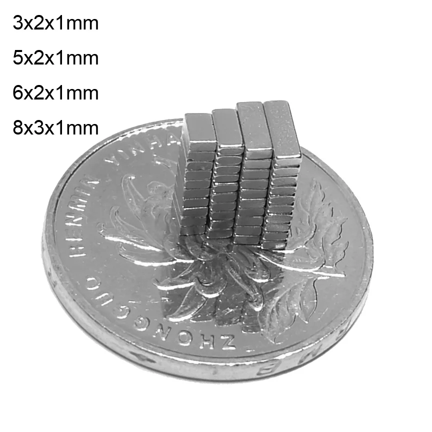 3x2x1 5X2x1 8x3x1 mm Small Block Strong Powerful Magnets 3*2*1 Neodymium Magnet 5*2*1 Permanent NdFeB Magnet 6*2*1 8*3*1 6*3*1