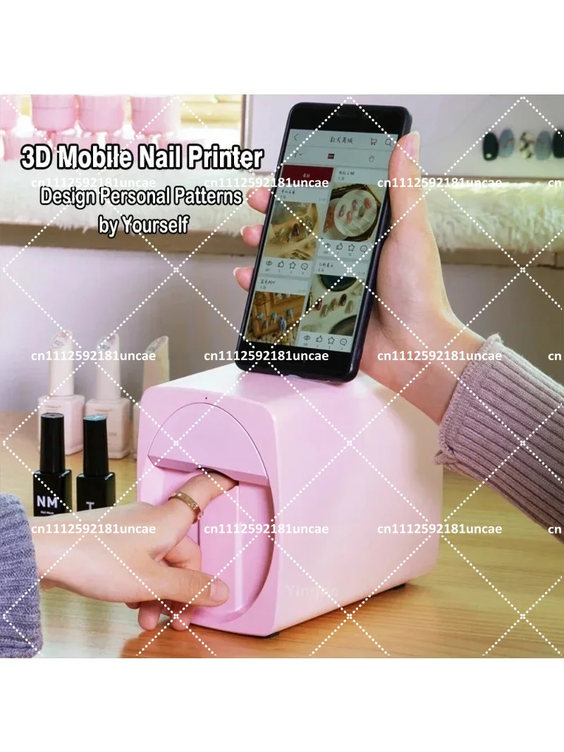 Portable Nail Printer 3D Mobile Nail Painting Machine 2400DPI WiFi DIY for Home Salon Use